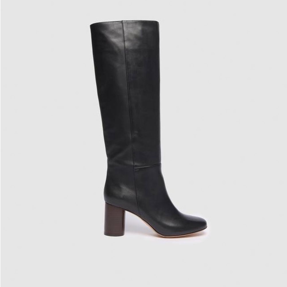 NIB SANDRO SOAN TALL BLACK LEATHER BOOT 38